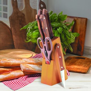 ZESTAW NOŻY KOMPLET 7 ELEMENTÓW W BLOKU ZE STOJAKIEM MAESTRO MR-1401