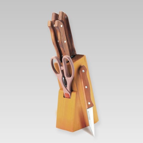 ZESTAW NOŻY KOMPLET 7 ELEMENTÓW W BLOKU ZE STOJAKIEM MAESTRO MR-1401