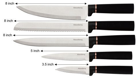 ZESTAW NOŻY KUCHENNYCH W BLOKU Z PRZYBORAMI KUCHENNYMI I DESKĄ DO KROJENIA 12-EL. KLAUSBERG KB-7835