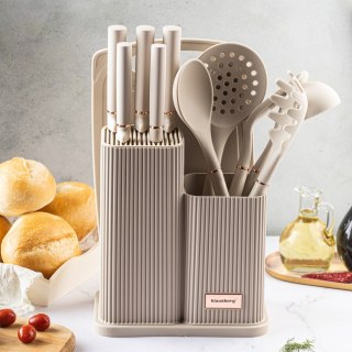 ZESTAW NOŻY KUCHENNYCH W BLOKU Z PRZYBORAMI KUCHENNYMI I DESKĄ DO KROJENIA 12-ELE KLAUSBERG KB-7935