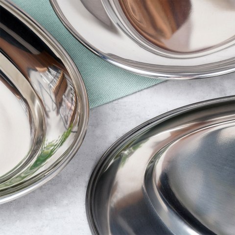 Zestaw komplet półmisków półmisek stalowy owalny 3SZT na przekąski VILDE 139688