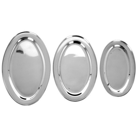Zestaw komplet półmisków półmisek stalowy owalny 3SZT na przekąski VILDE 139688