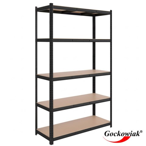 Regał magazynowy 200kg 5 poziomów 205x120x45 cm 1000 kg czarny