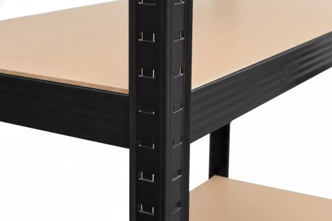 Regał magazynowy 200kg 5 poziomów 205x120x45 cm 1000 kg czarny