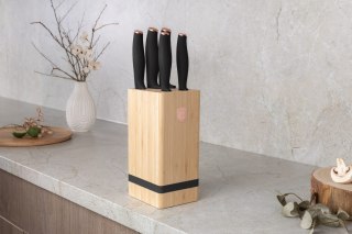 ZESTAW NOŻY W BLOKU BAMBUSOWYM 6-ELE BERLINGER HAUS BLACK ROSE BH-2970