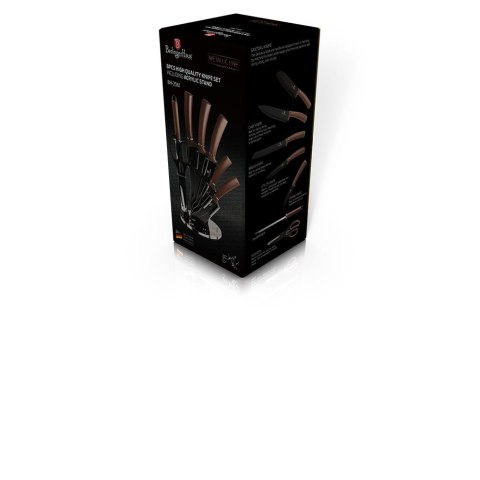 ZESTAW NOŻY W STOJAKU 8 EL. BERLINGER HAUS METALLIC LINE ROSE GOLD BH-2561