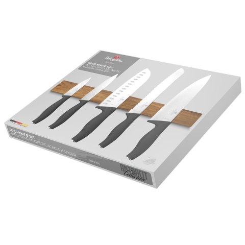 ZESTAW NOŻY Z LISTWĄ MAGNETYCZNĄ 6 ELEMENTÓW BERLINGER HAUS ANTRACIT BH-2940