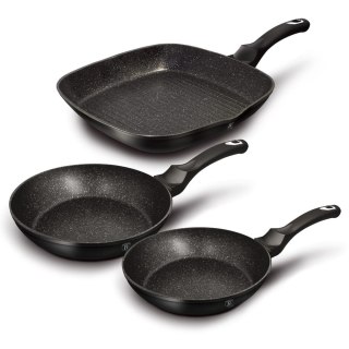 ZESTAW PATELNI Z POWŁ. GRANITOWYCH BERLINGER HAUS BLACK SILVER BH-6157