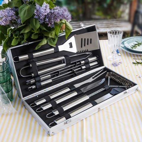 ZESTAW PRZYBORÓW DO GRILLA, 10 ELEMENTÓW, NARZĘDZIA DO GRILLOWANIA, KLAUSBERG KB-7901