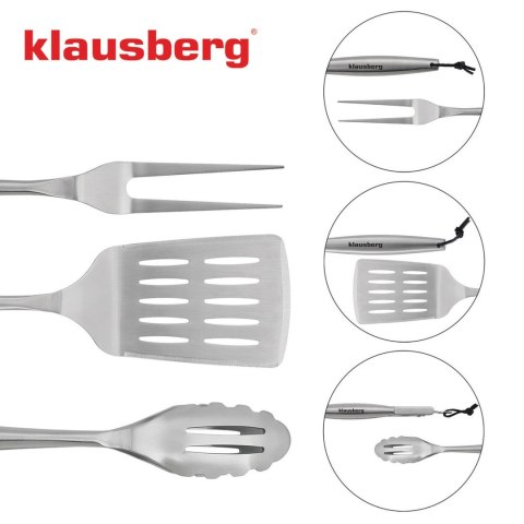 ZESTAW PRZYBORÓW DO GRILLA, 3 ELEMENTY, NARZĘDZIA DO GRILLOWANIA, KLAUSBERG KB-7900