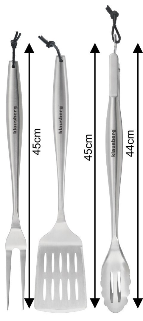 ZESTAW PRZYBORÓW DO GRILLA, 3 ELEMENTY, NARZĘDZIA DO GRILLOWANIA, KLAUSBERG KB-7900