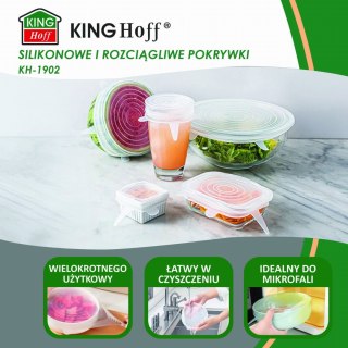 ZESTAW ROZCIĄGLIWYCH POKRYWEK SILIKONOWYCH 6-ELE KINGHOFF KH-1902