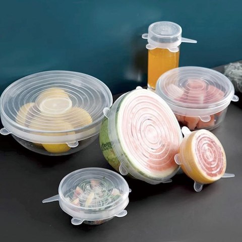 ZESTAW ROZCIĄGLIWYCH POKRYWEK SILIKONOWYCH 6-ELE KINGHOFF KH-1902