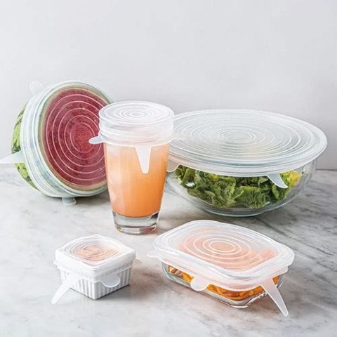 ZESTAW ROZCIĄGLIWYCH POKRYWEK SILIKONOWYCH 6-ELE KINGHOFF KH-1902