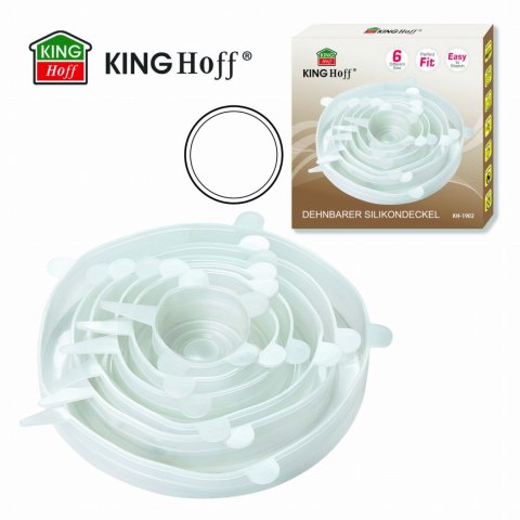 ZESTAW ROZCIĄGLIWYCH POKRYWEK SILIKONOWYCH 6-ELE KINGHOFF KH-1902