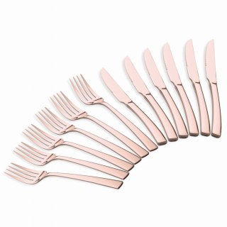 ZESTAW SZTUĆCÓW DO STEKÓW I MIĘS 12-ELE DLA 6 OSÓB BŁYSZCZĄCE RÓŻOWE ZŁOTO BERLINGER HAUS ROSE GOLD BH-3088