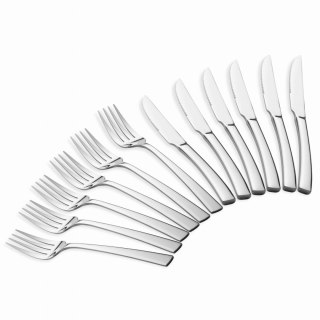 ZESTAW SZTUĆCÓW DO STEKÓW I MIĘS 12-ELE DLA 6 OSÓB BŁYSZCZĄCE SREBRNE BERLINGER HAUS BH-3046