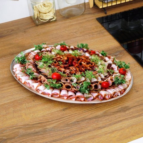 Zestaw półmisków półmisek stalowy owalny na przekąski 3 sztuki EXCELLENT HOUSEWARE 139183