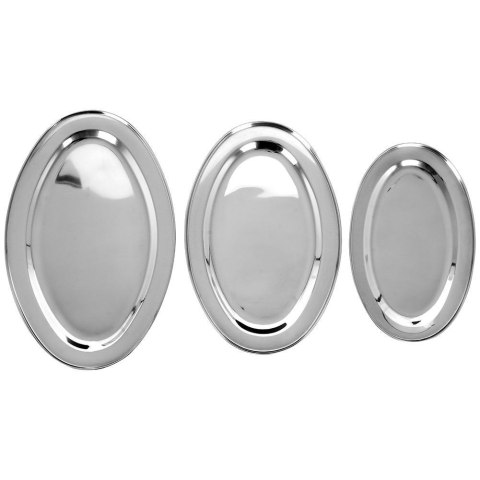 Zestaw półmisków półmisek stalowy owalny na przekąski 3 sztuki EXCELLENT HOUSEWARE 139183