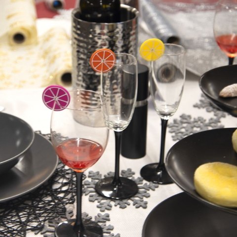 Znaczniki na szklanki kieliszki silikonowe cytryny 8 SZT do szklanek ORION 832913