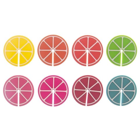 Znaczniki na szklanki kieliszki silikonowe cytryny 8 SZT do szklanek ORION 832913