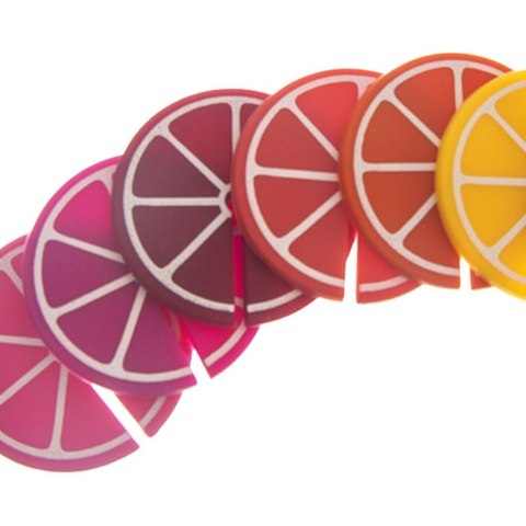 Znaczniki na szklanki kieliszki silikonowe cytryny 8 SZT do szklanek ORION 832913