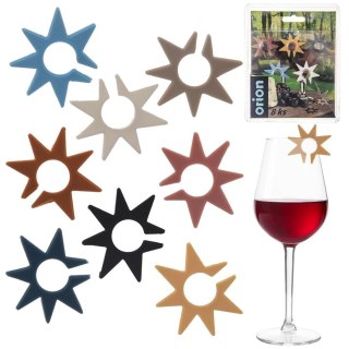 Znaczniki na szklanki kieliszki silikonowe gwiazdki 8 SZT do szklanek ORION 832909