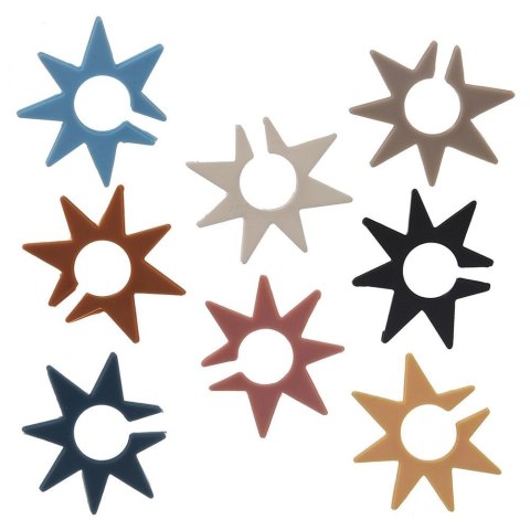 Znaczniki na szklanki kieliszki silikonowe gwiazdki 8 SZT do szklanek ORION 832909