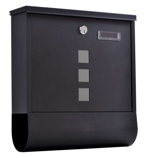 Skrzynka pocztowa na listy Hans z gazetnikiem czarna