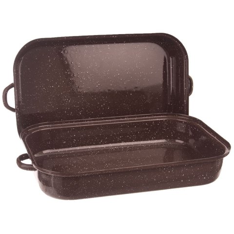 Brytfanna gęsiarka do piekarnika emaliowana z pokrywką prostokątna BROWN 14L 46x27.5cm ORION 127023