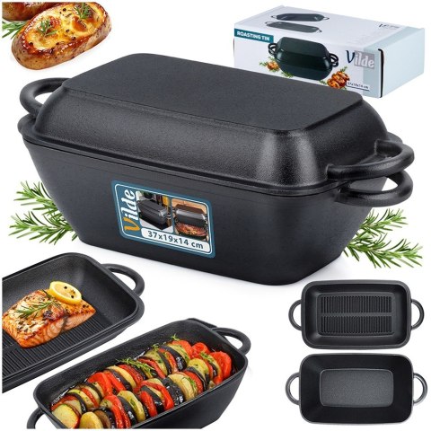 Brytfanna gęsiarka do piekarnika żeliwna 2w1 CAST LINE 3.5L / 1.5L VILDE 279010