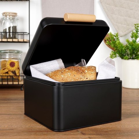 Chlebak metalowy pojemnik na chleb pieczywo czarny mały 22x20x14cm EXCELLENT HOUSEWARE 259213