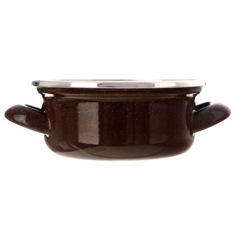 Garnek emaliowany indukcja na indukcję gaz BROWN mały 14 cm 600 ml ORION 113327