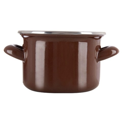 Garnek emaliowany indukcja na indukcję gaz BROWN mały 14 cm 950 ml ORION 113360