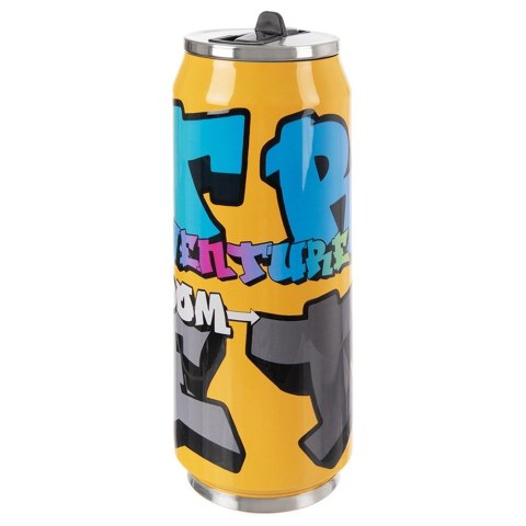 Kubek termiczny PUSZKA ze słomką ustnikiem do szkoły GRAFFITI 500 ml ORION 128533