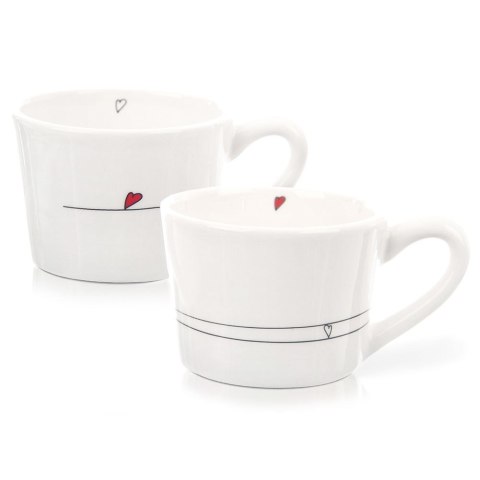Kubki ceramiczne do kawy herbaty SERCE 200 ml zestaw kubków 2 sztuki ORION 128863