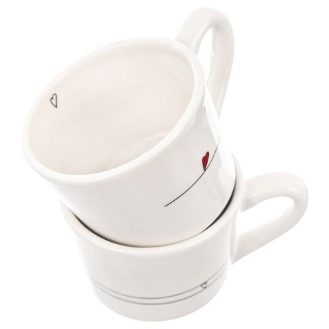 Kubki ceramiczne do kawy herbaty SERCE 200 ml zestaw kubków 2 sztuki ORION 128863