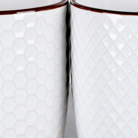 Kubki ceramiczne do kawy herbaty białe 400 ml zestaw kubków 4 sztuki VILDE 139674