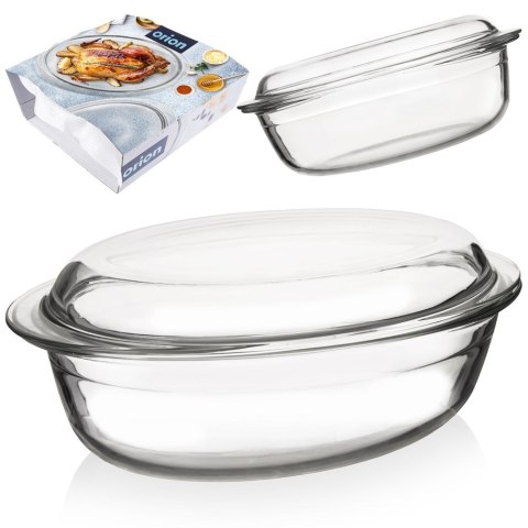 Naczynie żaroodporne szklane z pokrywką 33x20x13 cm 3L ORION 127034