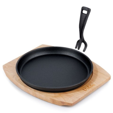 Patelnia do serwowania żeliwna z deską CAST LINE 22 cm VILDE 199072
