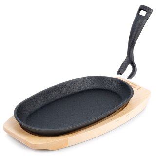 Patelnia do serwowania żeliwna z deską CAST LINE 24x14 cm VILDE 199071