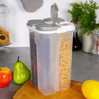 Pojemnik na produkty sypkie płatki mąkę kawę z dozownikiem dzielony 2.4L EXCELLENT HOUSEWARE 259387