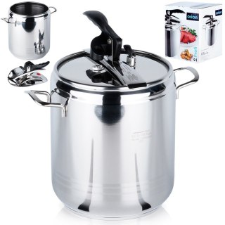 Szybkowar stalowy na gaz indukcja garnek ciśnieniowy PROFI 9L ORION 111734