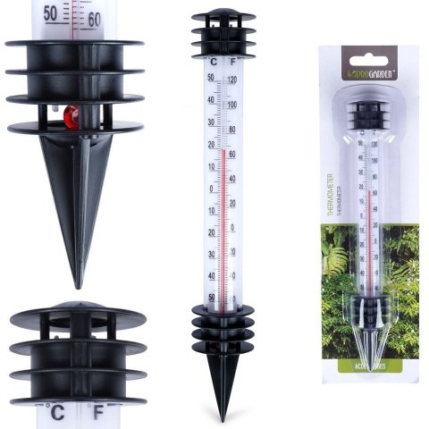 Termometr ogrodowy zewnętrzny wbijany w ziemię glebę biały 23cm PROGARDEN 569665