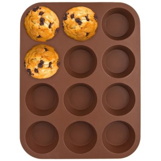 FORMA DO PIECZENIA 12 MUFFINEK BABECZEK BABECZKI SILIKONOWA BRĄZOWA SILLINIE ORION 151718