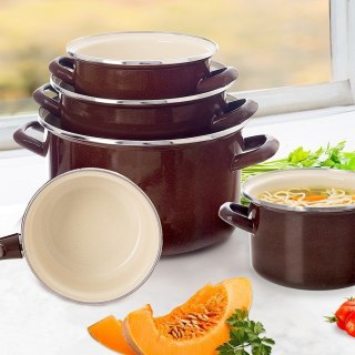 Garnek emaliowany indukcja na indukcję gaz BROWN duży 32 cm 11.5L ORION 113352