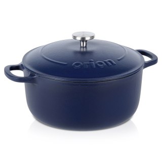 Garnek z pokrywką żeliwny emaliowany ciężki indukcja LITINA 26 cm 5.2L ORION 113348