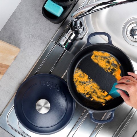 Garnek z pokrywką żeliwny emaliowany ciężki indukcja LITINA 26 cm 5.2L ORION 113348