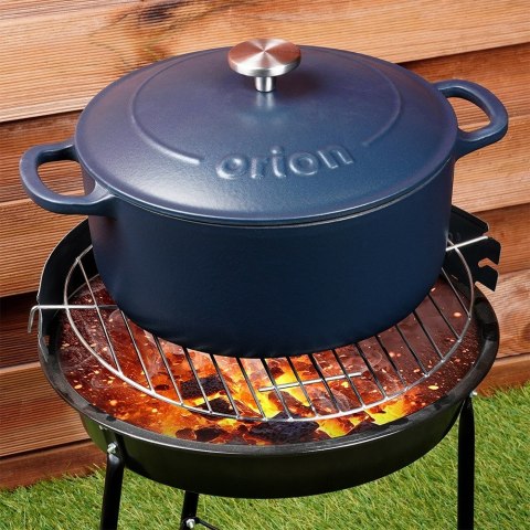 Garnek z pokrywką żeliwny emaliowany ciężki indukcja LITINA 26 cm 5.2L ORION 113348