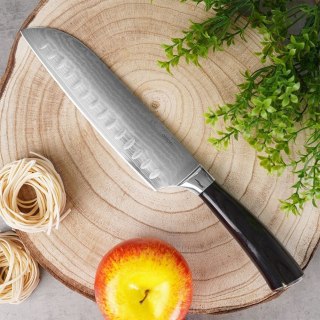 Nóż kuchenny Santoku stalowy pojedyńczy DAMASCUS 31cm ORION 831176